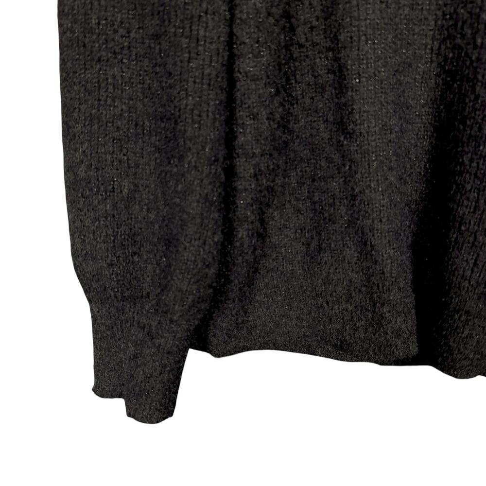 Madewell Women's Large Black Ribbed Funnel Neck Knit Stretch Casual Sweater - Picture 5 of 8